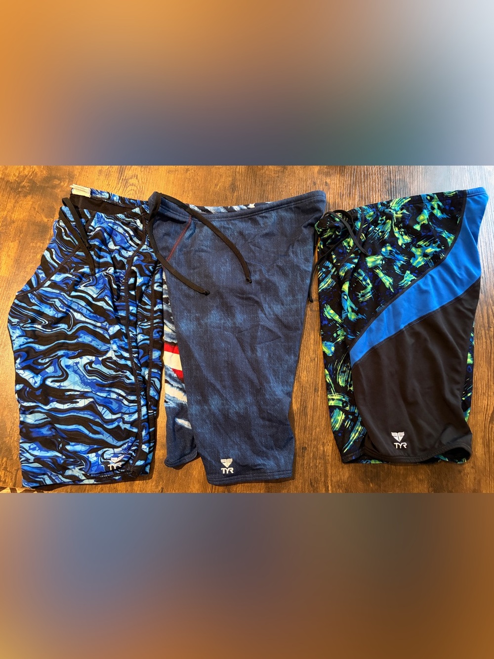 TYR Men lot Jammer Swim Suits with Black Drawstring